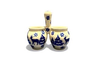 Bunzlau dubbel potje met handvat 1931X Rudolph Kerst